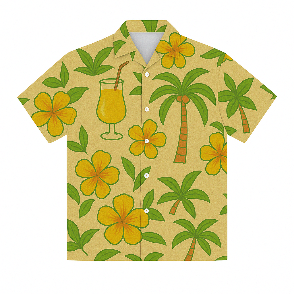 Ray’s Warehouse Island Tides Linen Hawaiian Shirt