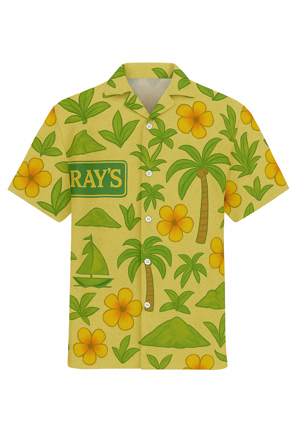 Ray’s Warehouse Island Peaks Linen Hawaiian Shirt
